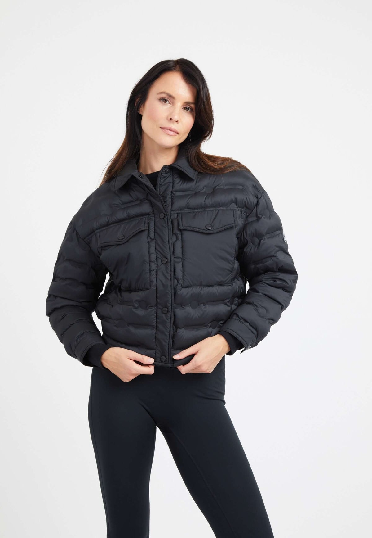Apollo Shirt Jacket Black on model front view by JACK1T