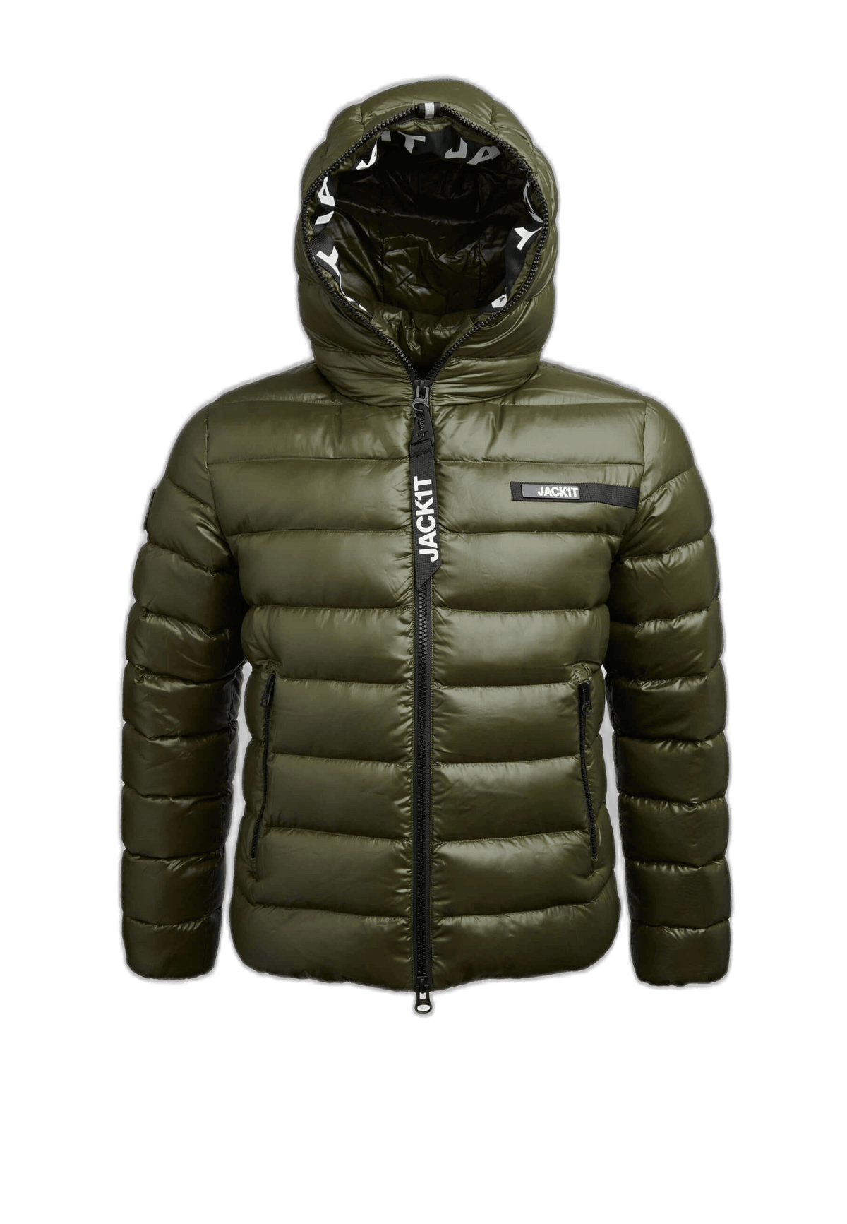 R3D Slick Racer Jacket Olive, fitted puffer jacket with tapered racer fit and premium insulation.