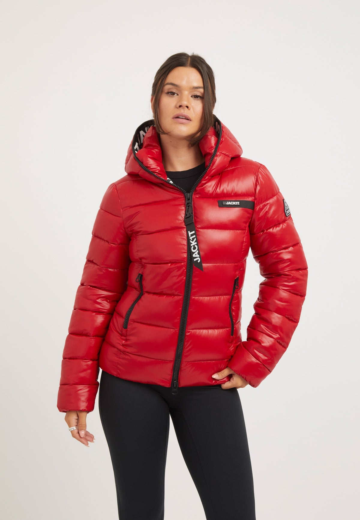 R3D Slick Racer Jacket Cherry Red on model front view by JACK1T