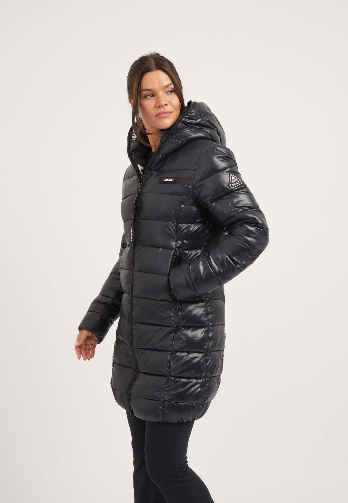 R3D Slick Coat Black on model back view by JACK1T