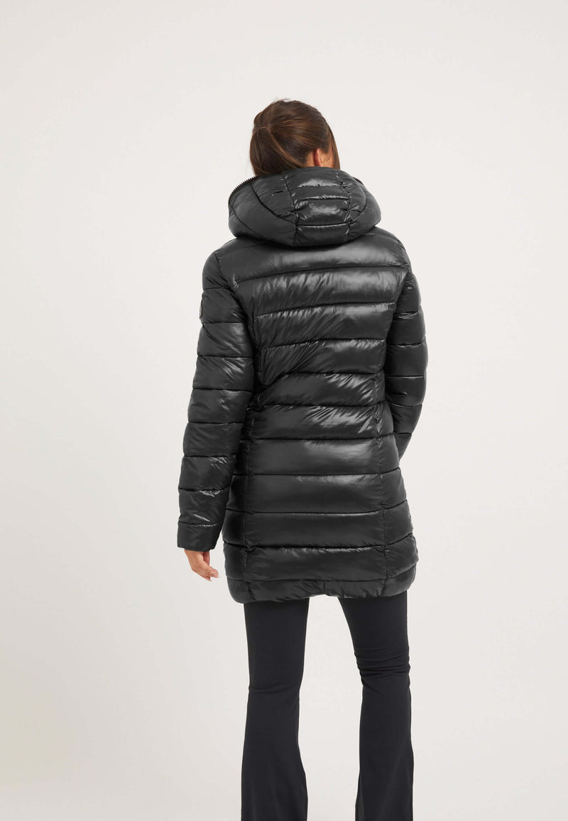 R3D Slick Coat Black on model full length by JACK1T