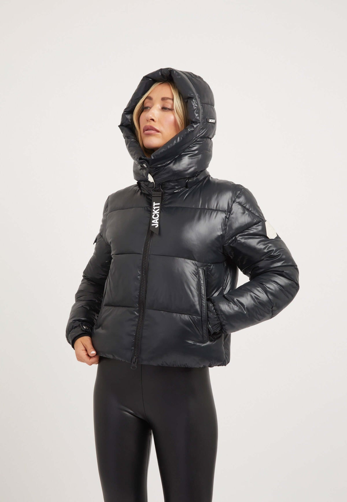 EZ Racer Slick Hood Jacket Black/Pink detail shot by JACK1T