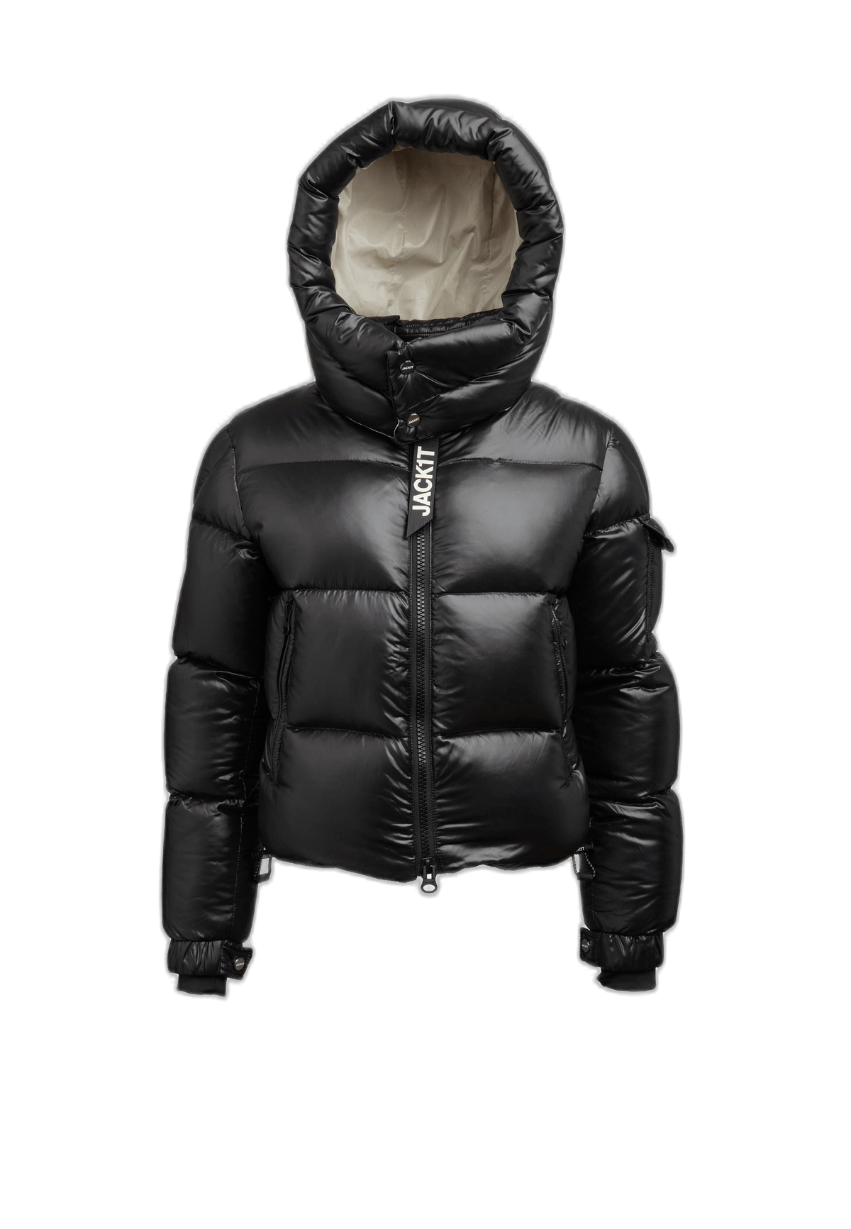 EZ Racer Slick Hood Jacket Black Pink flat lay cutout