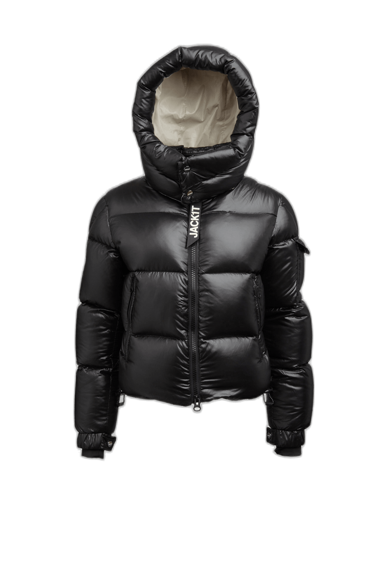 EZ Racer Slick Hood Jacket Black Pink flat lay cutout