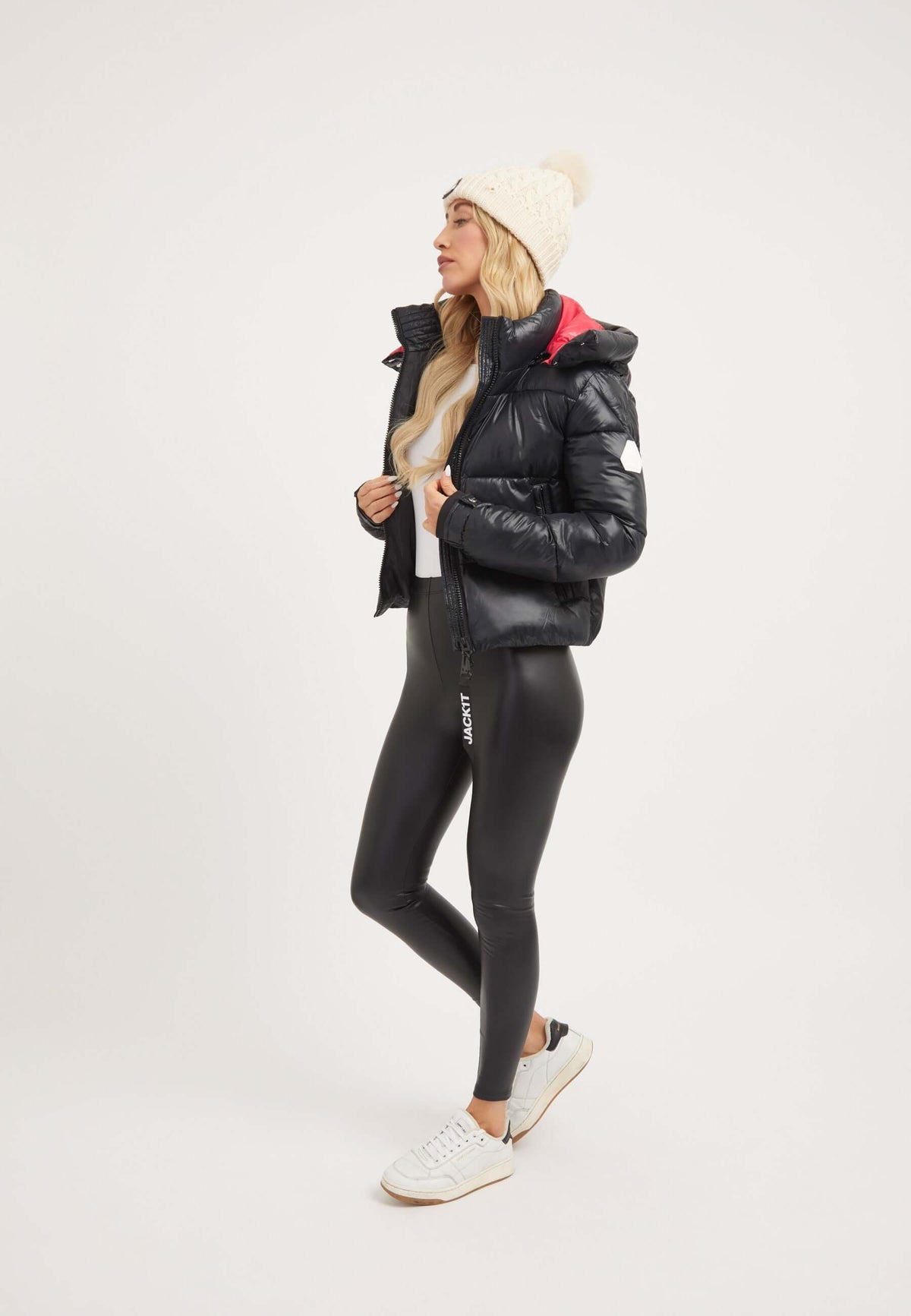 EZ Racer Slick Hood Jacket Black/Stone on model detail by JACK1T