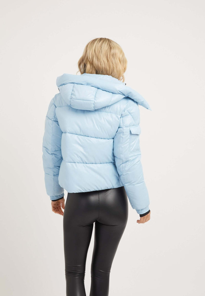 EZ Racer Slick Hood Jacket Powder Blue on model full length by JACK1T