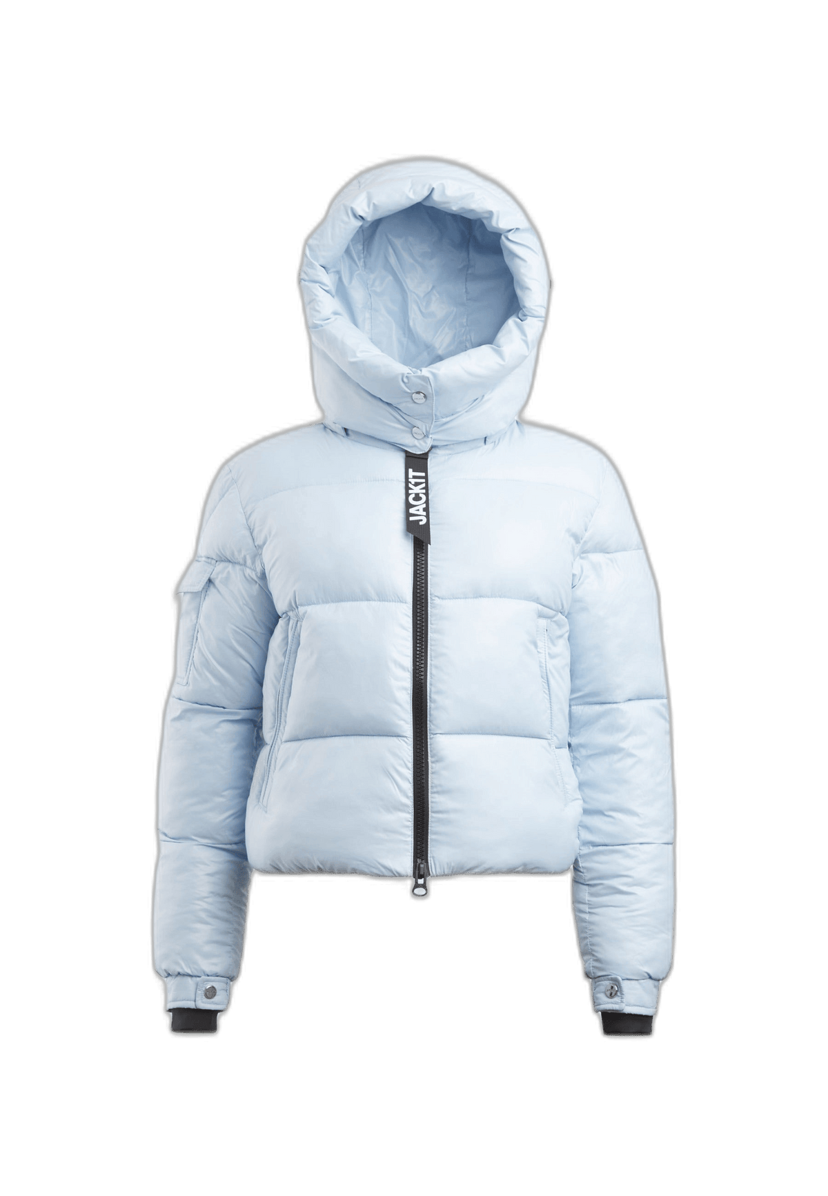 EZ Racer Slick Hood Jacket Powder Blue flat lay cutout