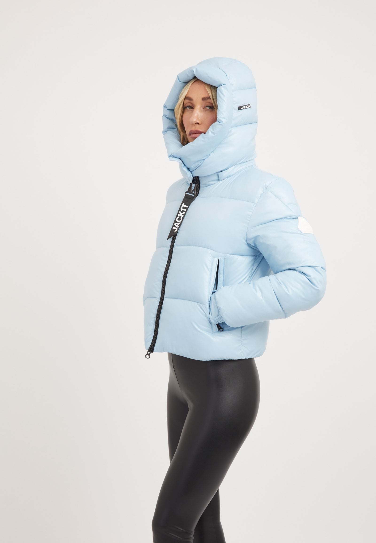 EZ Racer Slick Hood Jacket Powder Blue styled shot by JACK1T