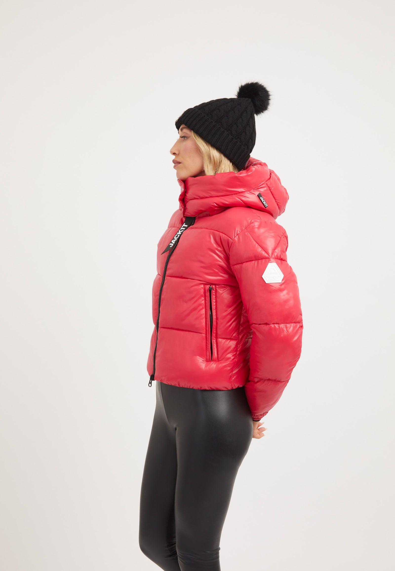 EZ Racer Slick Hood Jacket Pink on model back view by JACK1T