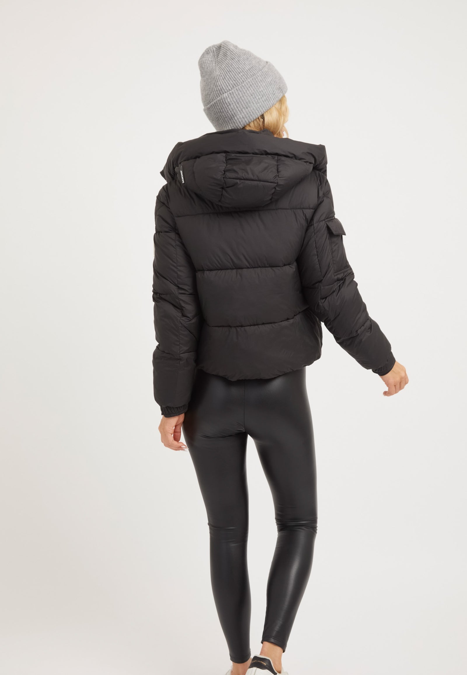 EZ Racer Hood Jacket Matt Black on model full length by JACK1T