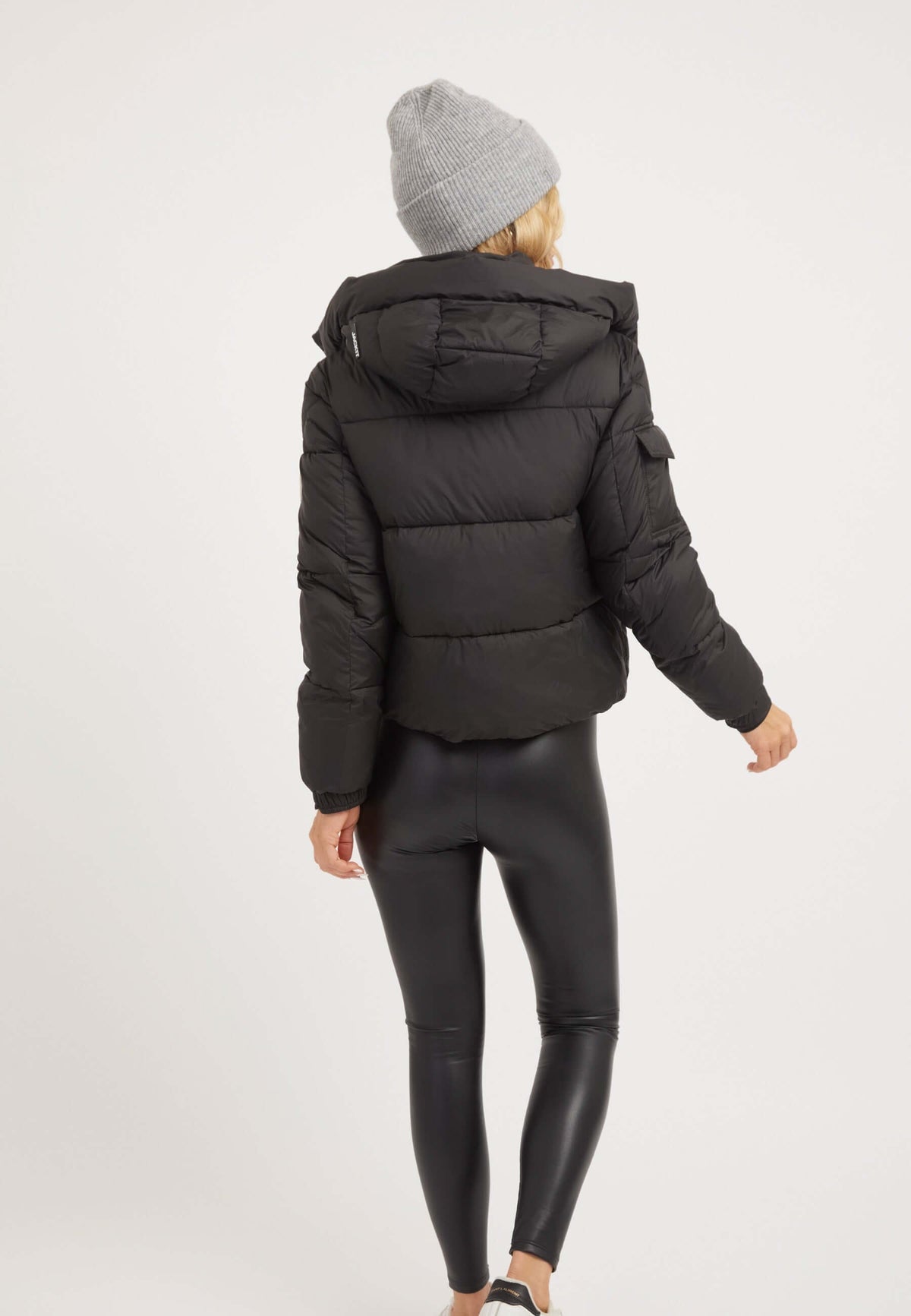 EZ Racer Hood Jacket Matt Black on model full length by JACK1T