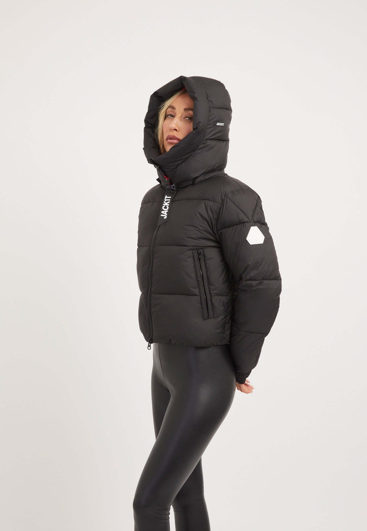 EZ Racer Hood Matt Jacket Black/Cherry Red styled shot by JACK1T