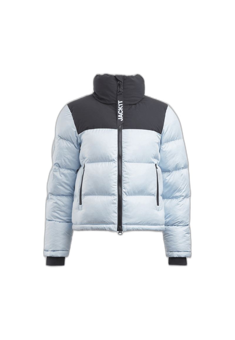 Diamond Funnel Jacket Powder Blue Black flat lay swatch
