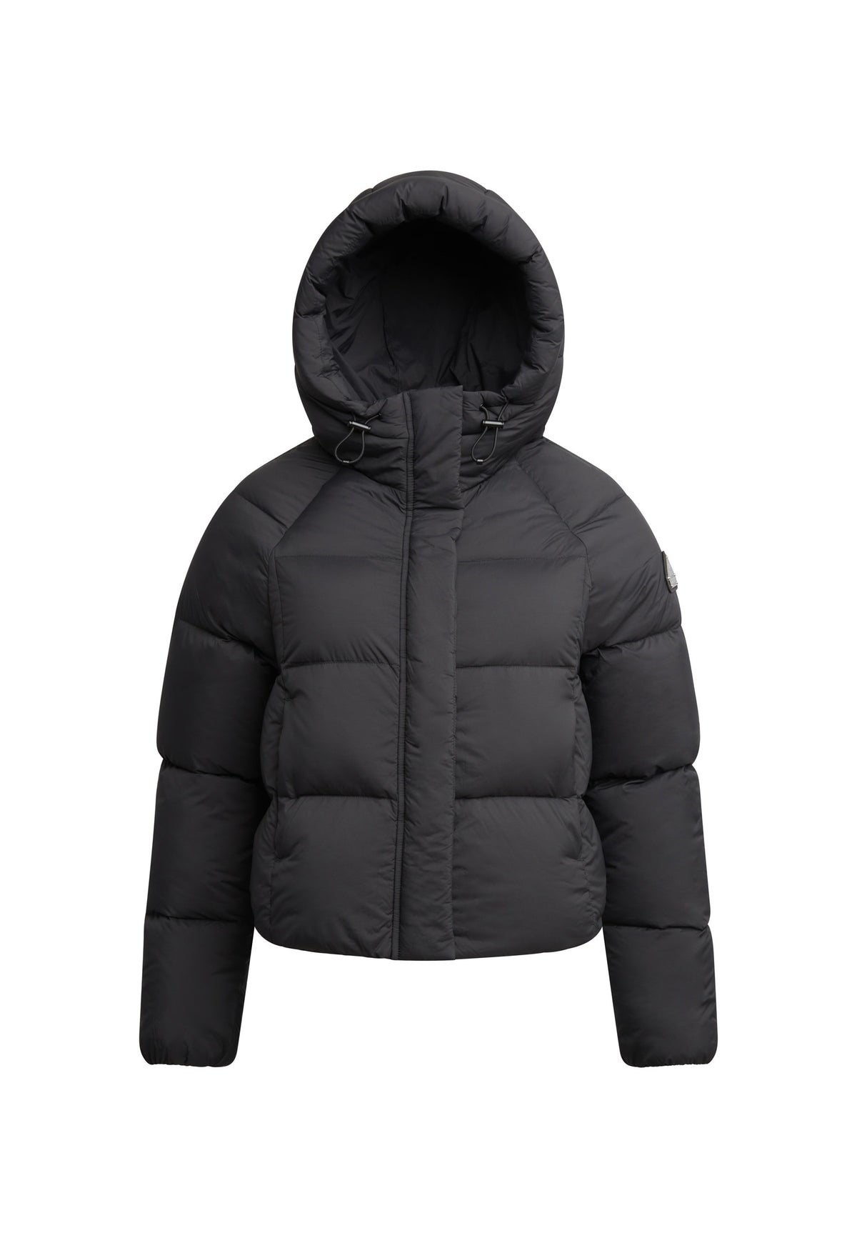 Cloud Crop ONELOFT Puffer Jacket Black flat lay swatch