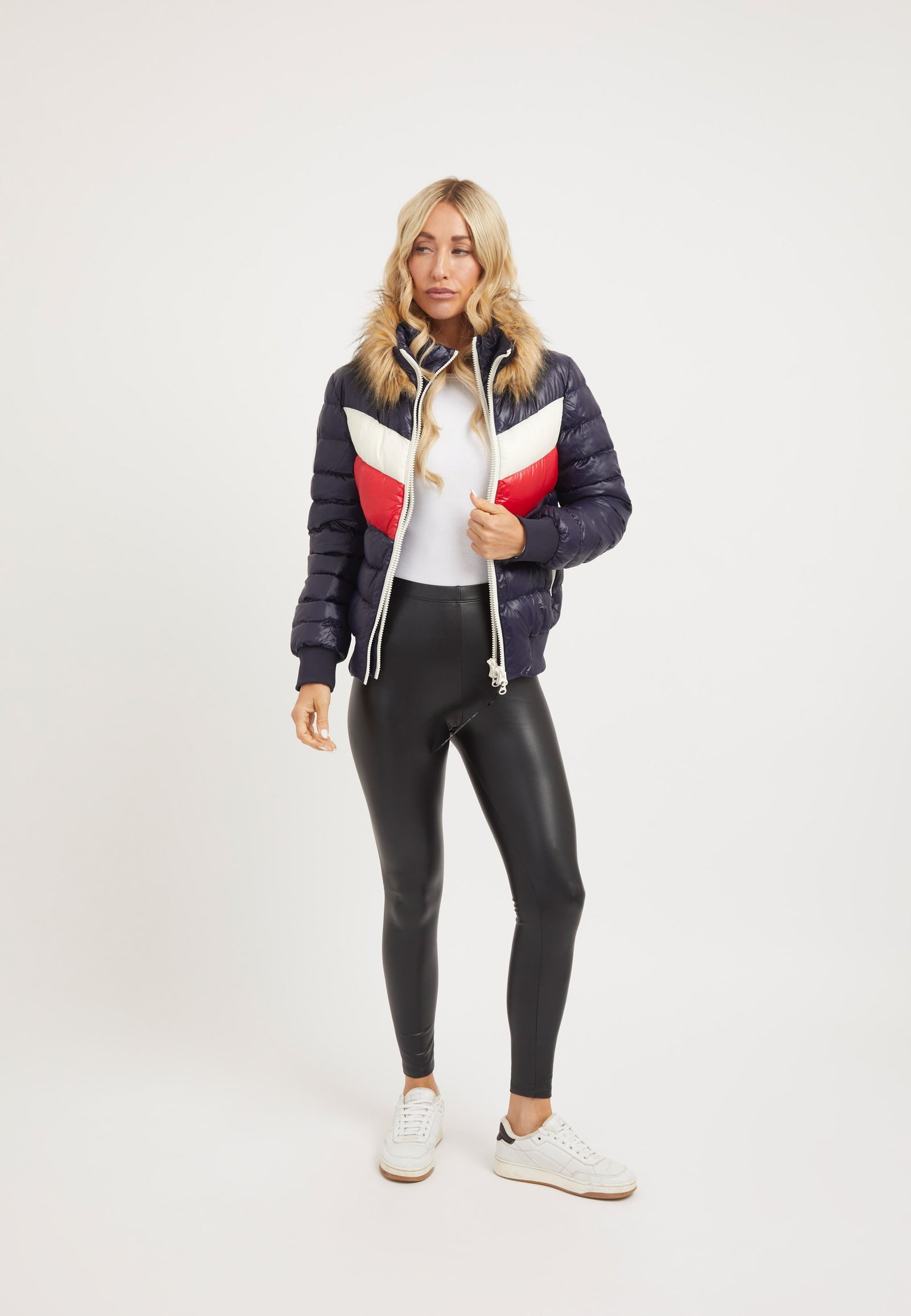 Retro Racer Revolution Jacket Navy on model detail by JACK1T