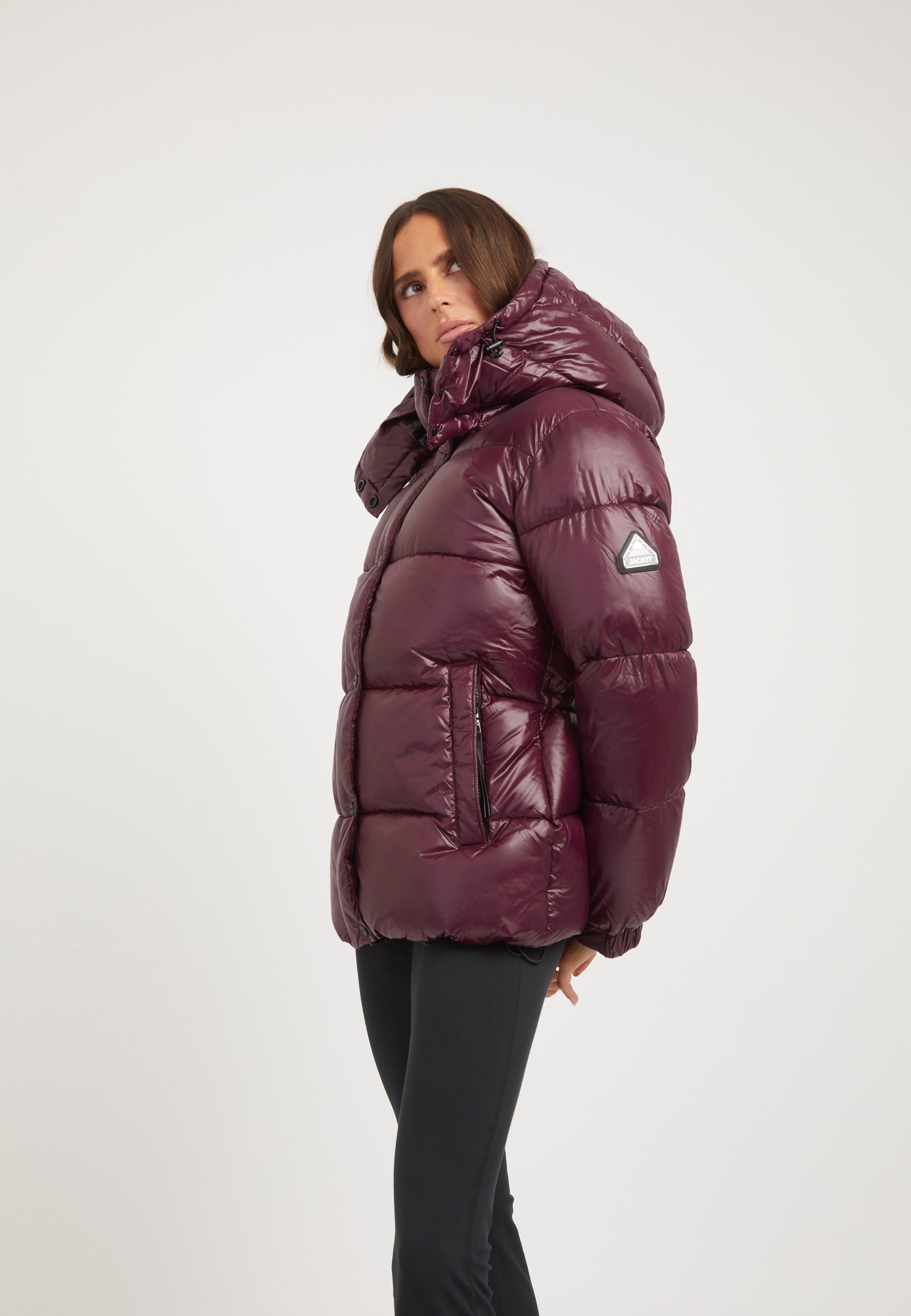 EZ Colonia Jacket Aubergine on model back view by JACK1T