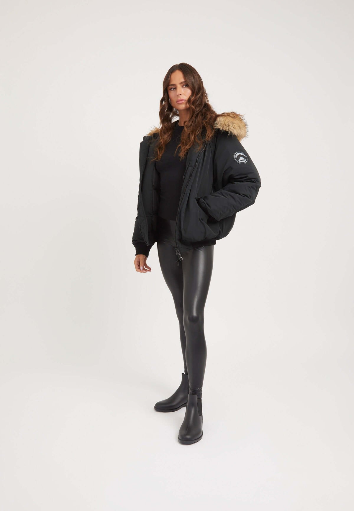 First Rescue Bomber Jacket Black on model detail by JACK1T