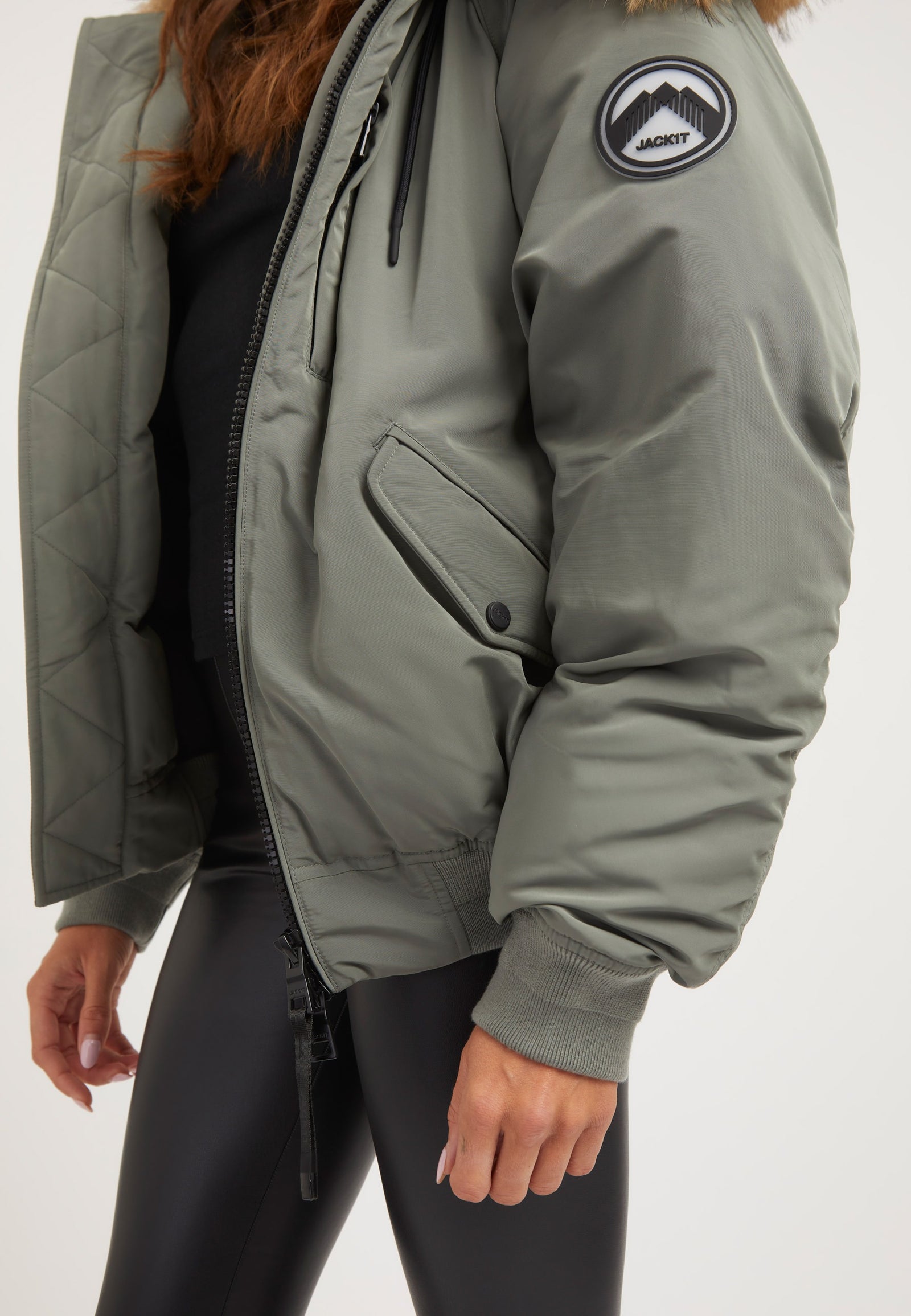 First Rescue Bomber Jacket Olive detail shot by JACK1T