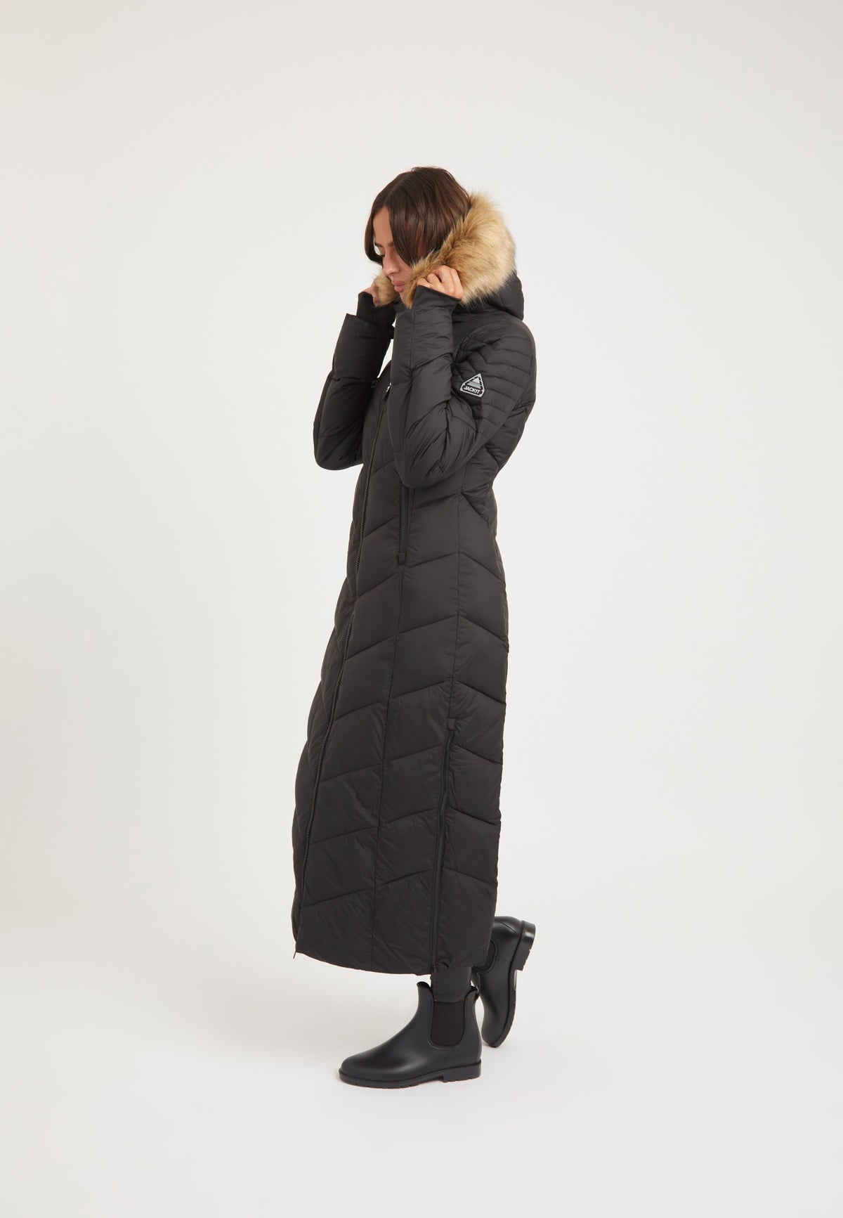 Vector Coat Black on model back view by JACK1T