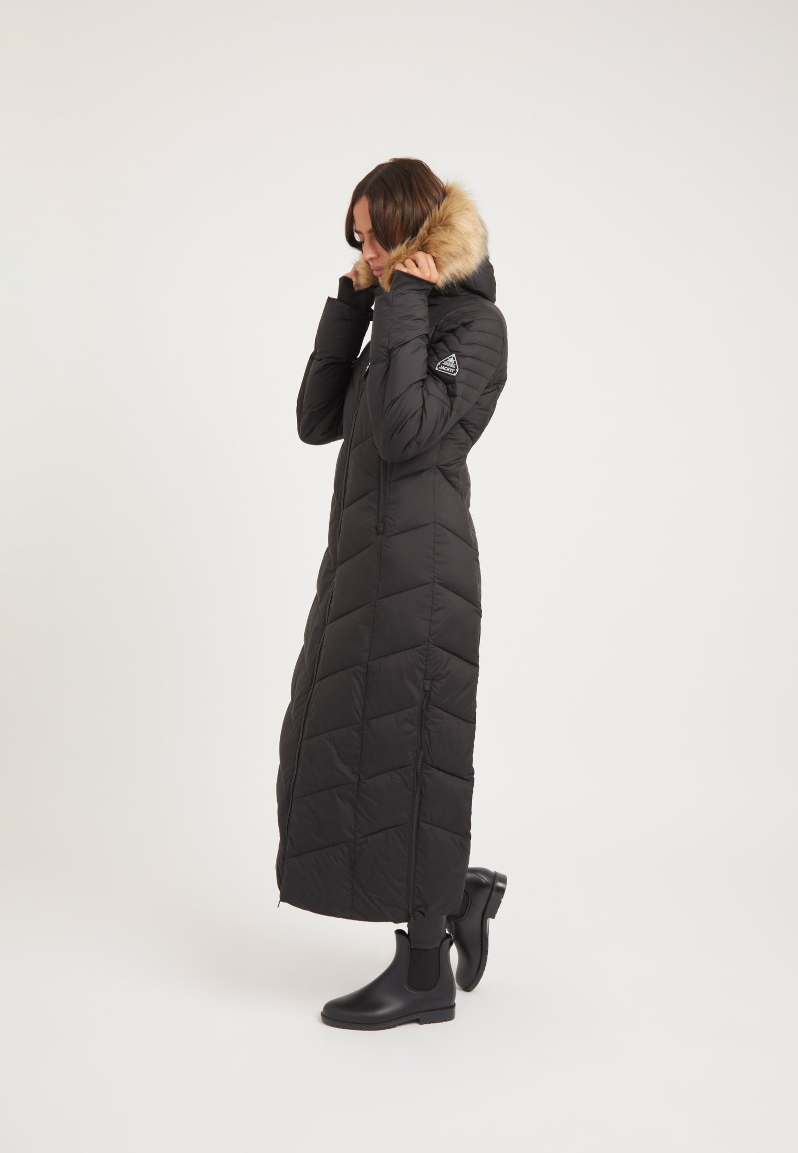 Vector Coat Black on model back view by JACK1T