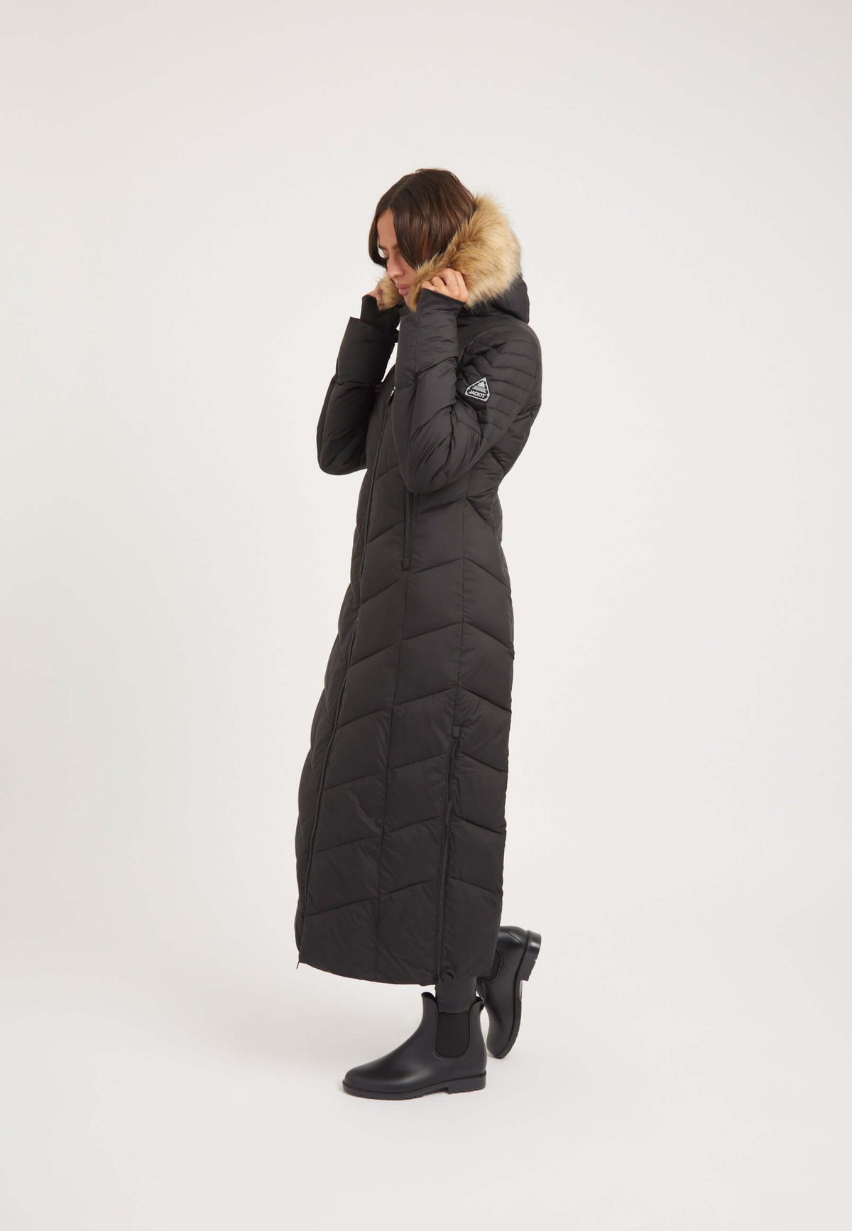 Vector Coat Black on model back view by JACK1T