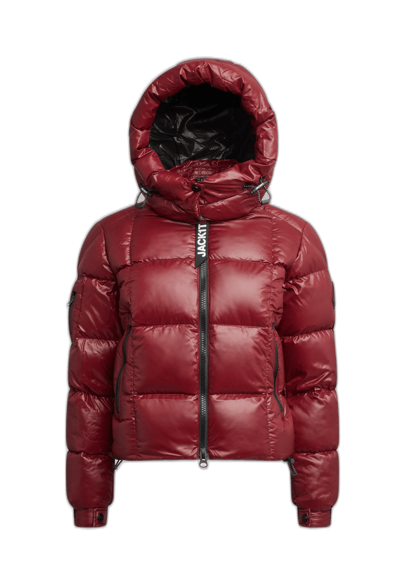 EZ Box Crop Jacket Dark Cranberry flat lay swatch