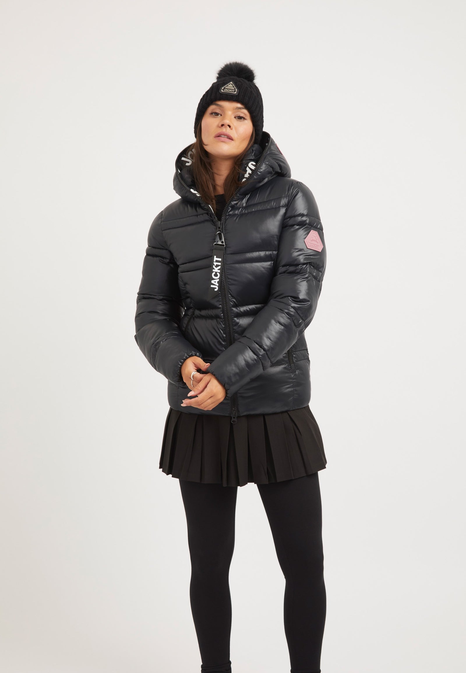 R4D Tramline Racer Jacket Black on model front view by JACK1T
