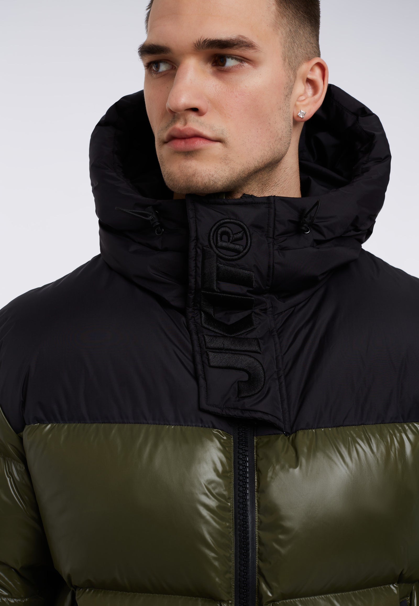 6×1 /HIGH COLLAR DOWN JACKET Men's Turn Down Collar PU Leather Jacket Slim Thicken