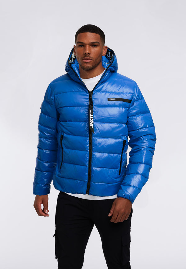 Mens Mid-Weight Puffer Jacket With Removable Hood Shiny Hooded Reflective  Down Jacket Cotton Jacket Black L - Walmart.com