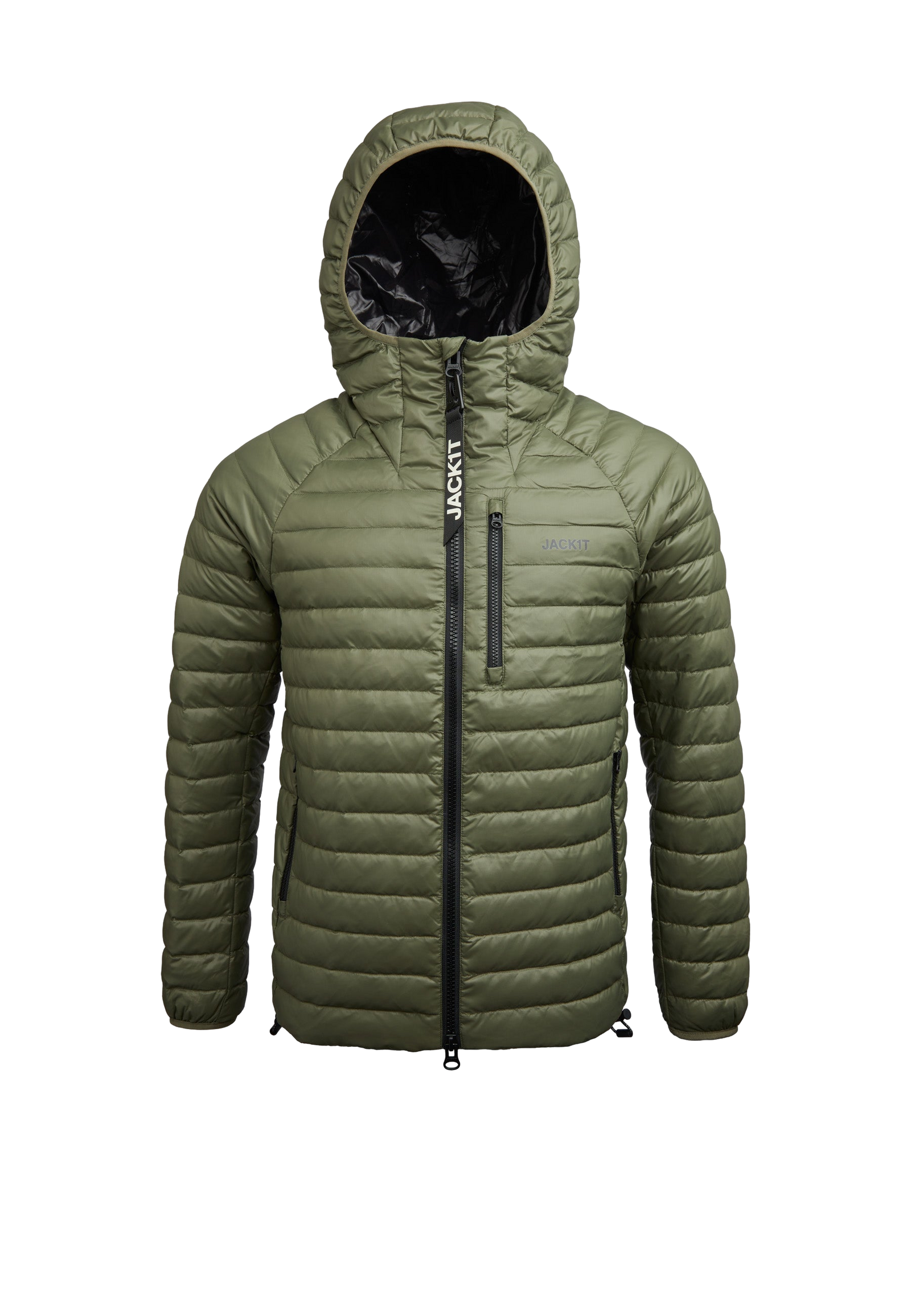 SATEL1TE Hooded Down Jacket flat lay swatch