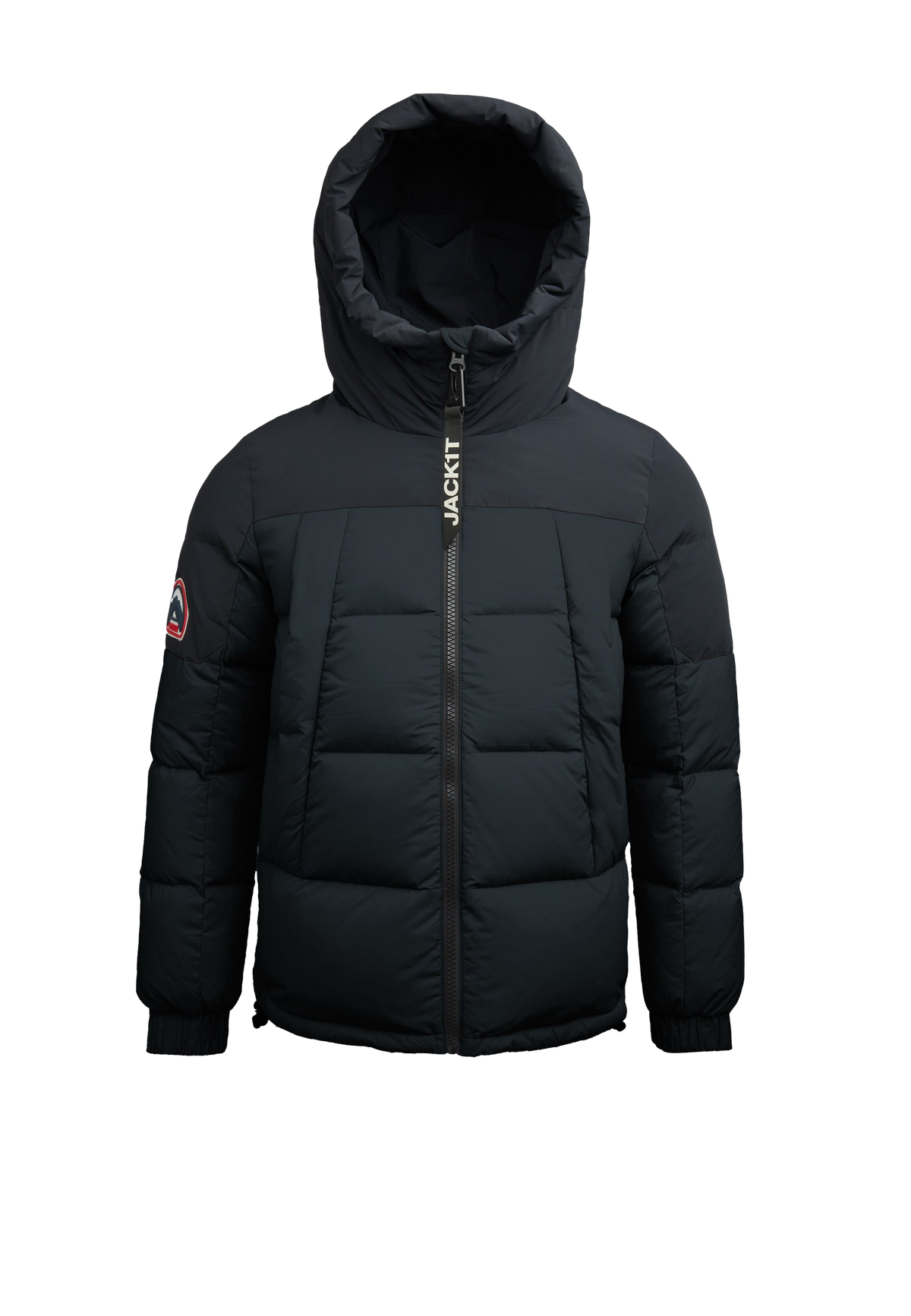 Luna Down Hooded Puffer Jacket flat lay swatch