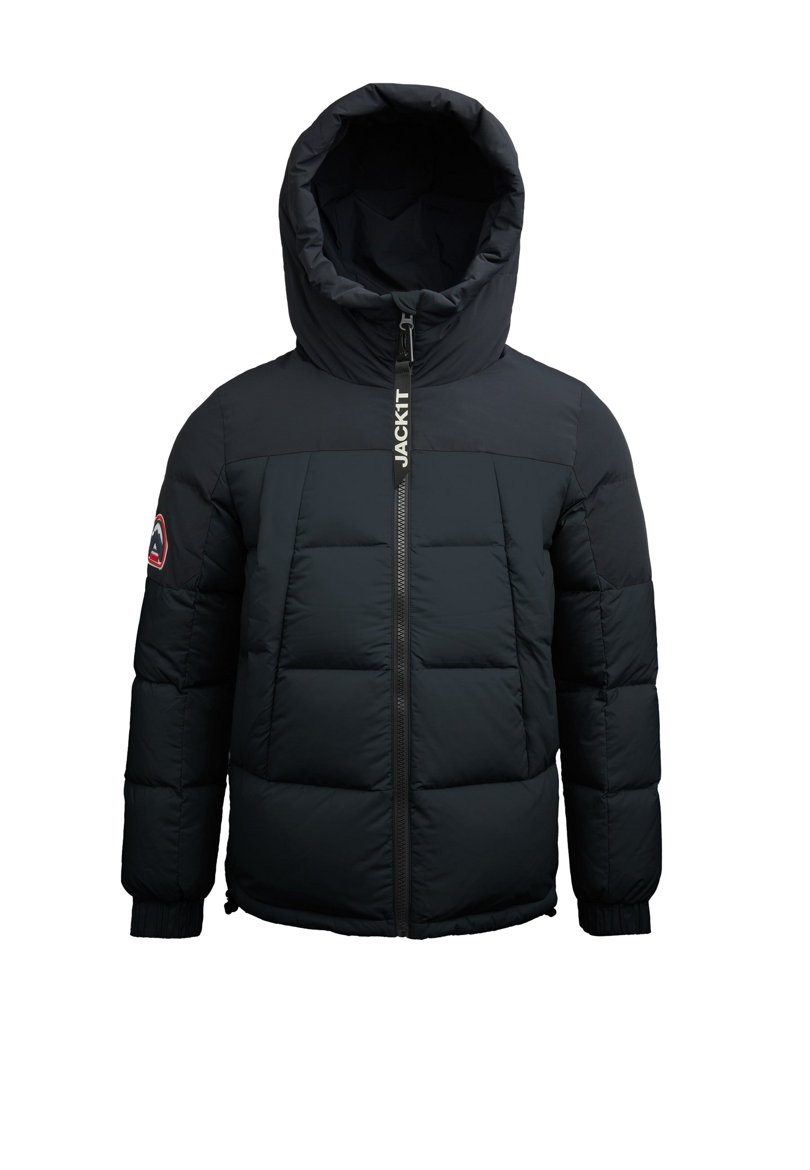 Luna Down Hooded Puffer Jacket flat lay swatch
