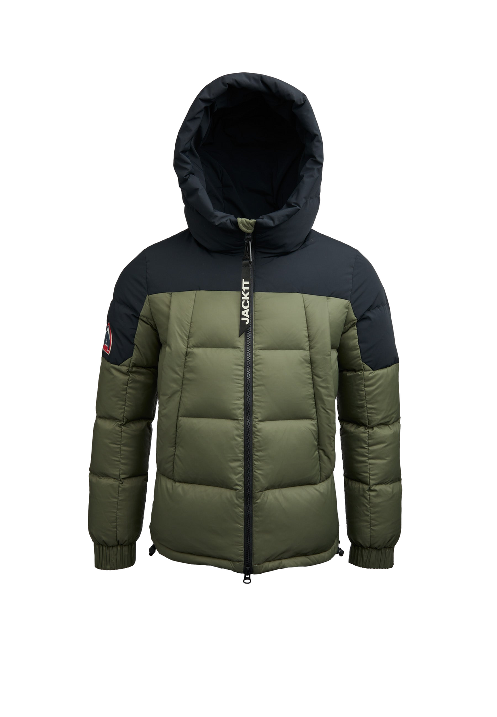 Luna Down Hooded Puffer Jacket flat lay swatch