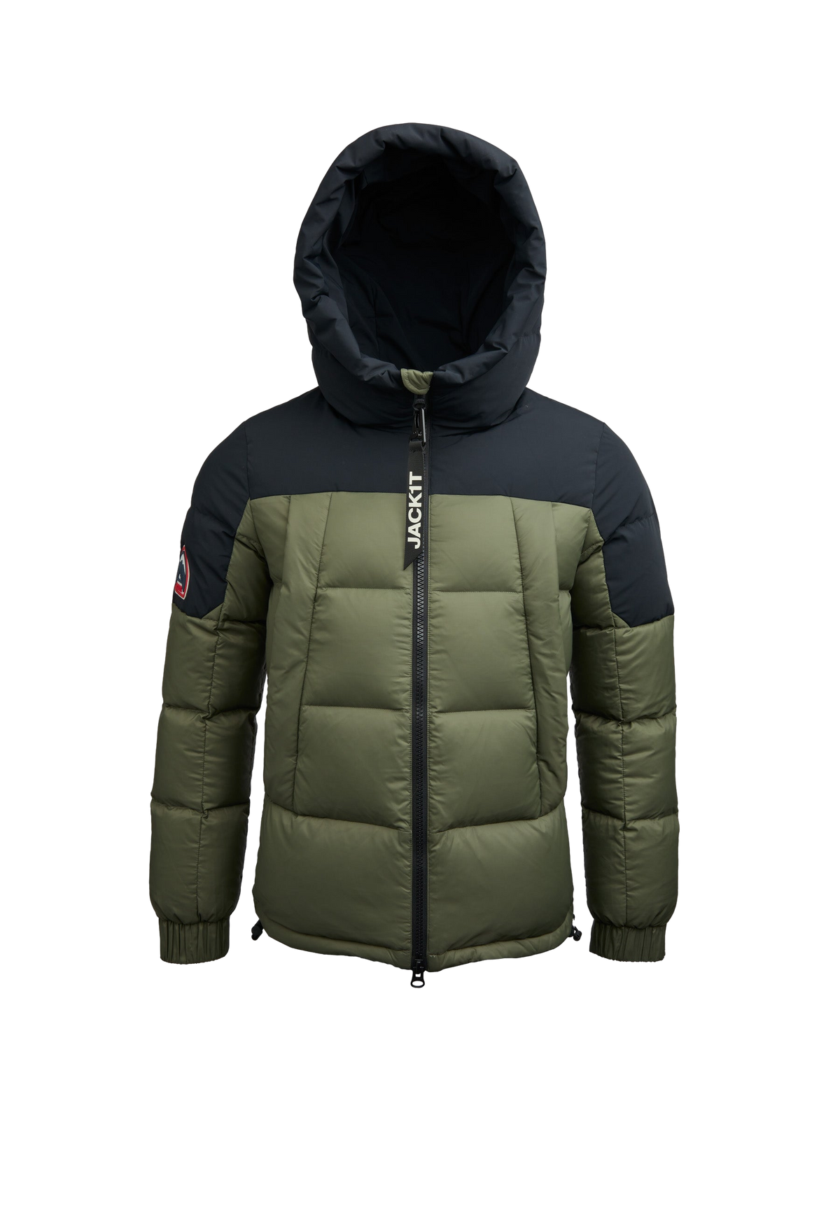 Luna Down Hooded Puffer Jacket flat lay swatch