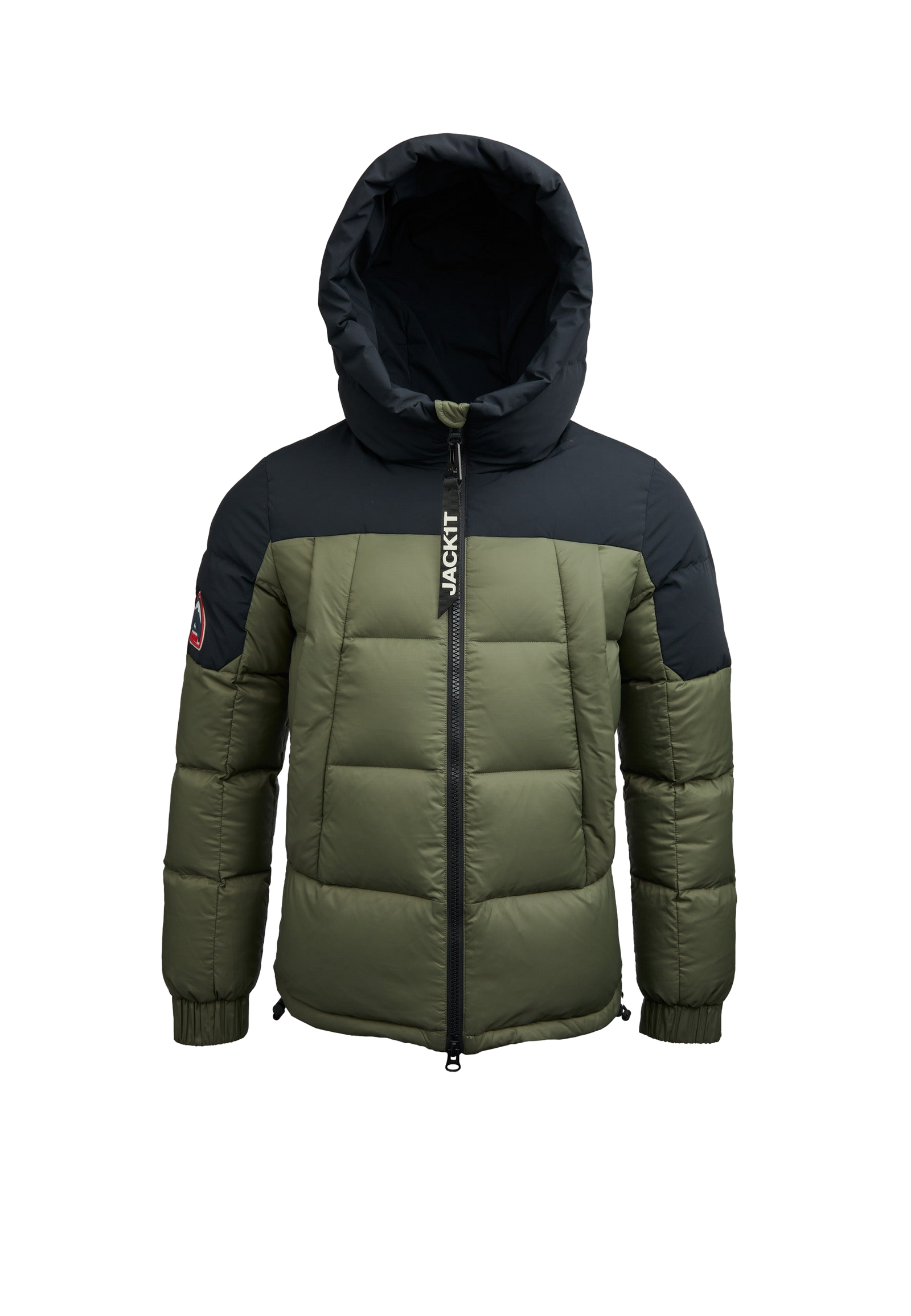 Luna Down Hooded Puffer Jacket flat lay swatch