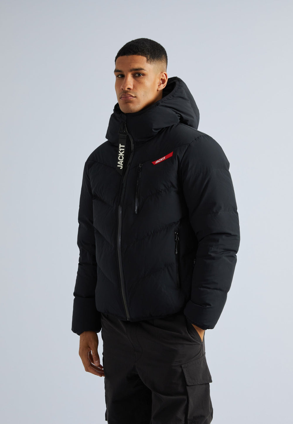 Lock Hood Puffer Jacket Black by JACK1T