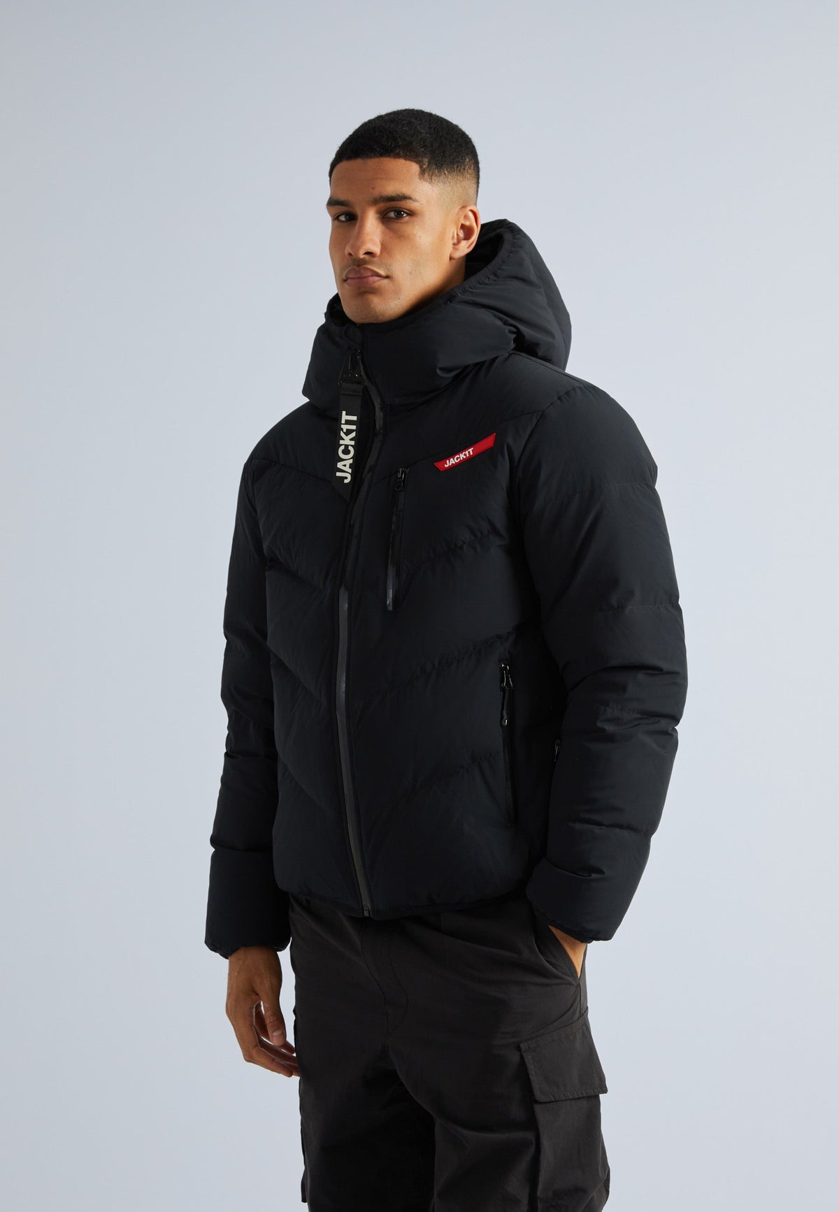 Lock Hood Puffer Jacket Black by JACK1T