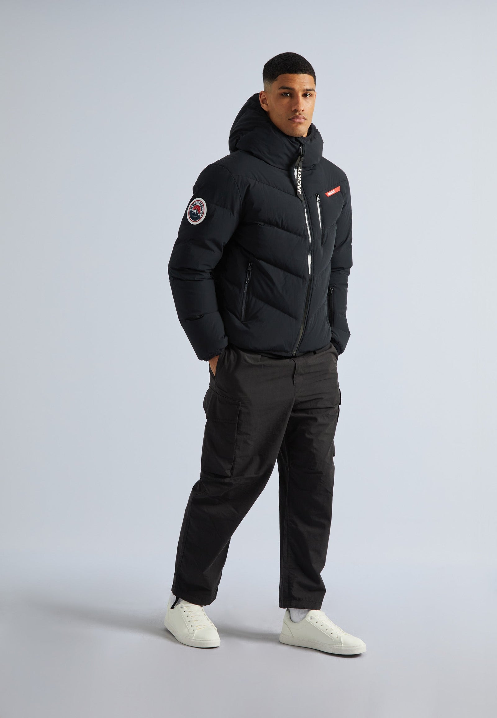 Lock Hood Puffer Jacket Black by JACK1T
