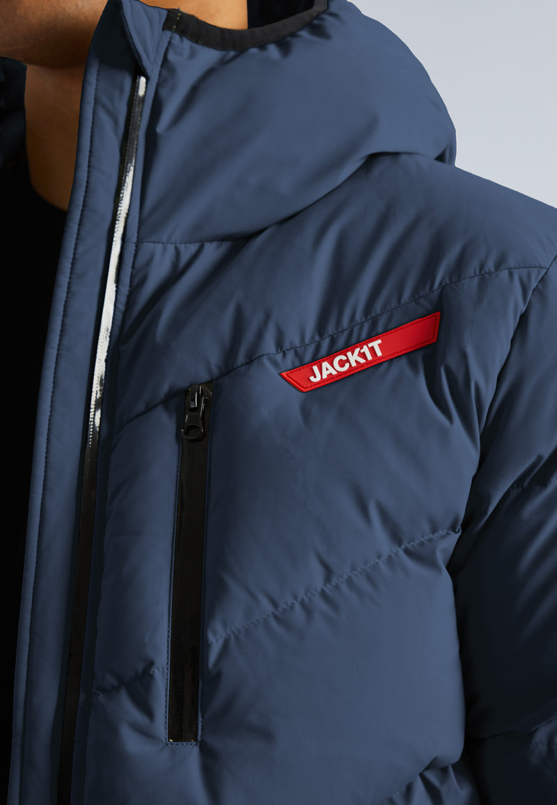 Lock Style Jacket Shop Men's Lock Hood Puffer Jacket in Ink Blue | JACK1T