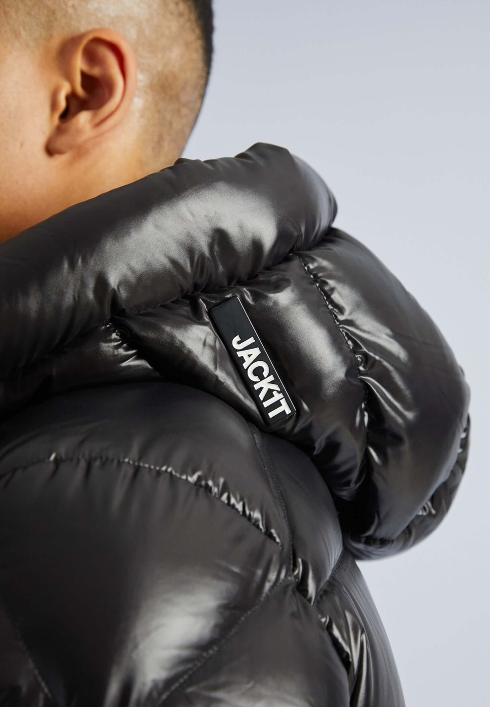 EZ Slick Puffer Hooded Jacket Black/Stone by JACK1T
