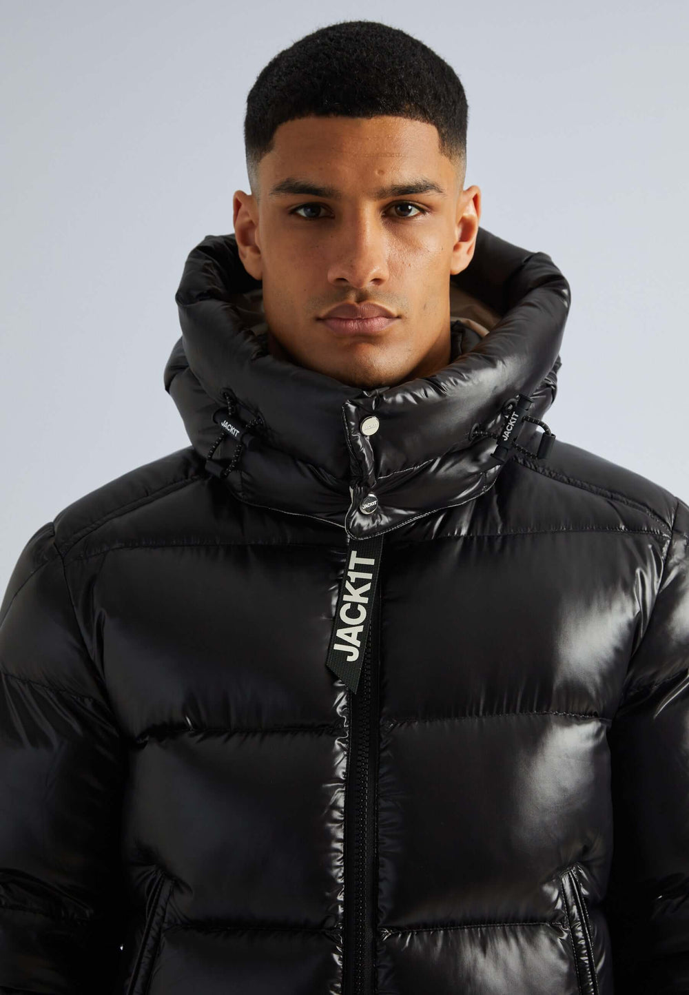 EZ Slick Puffer Hooded Jacket Black/Stone by JACK1T