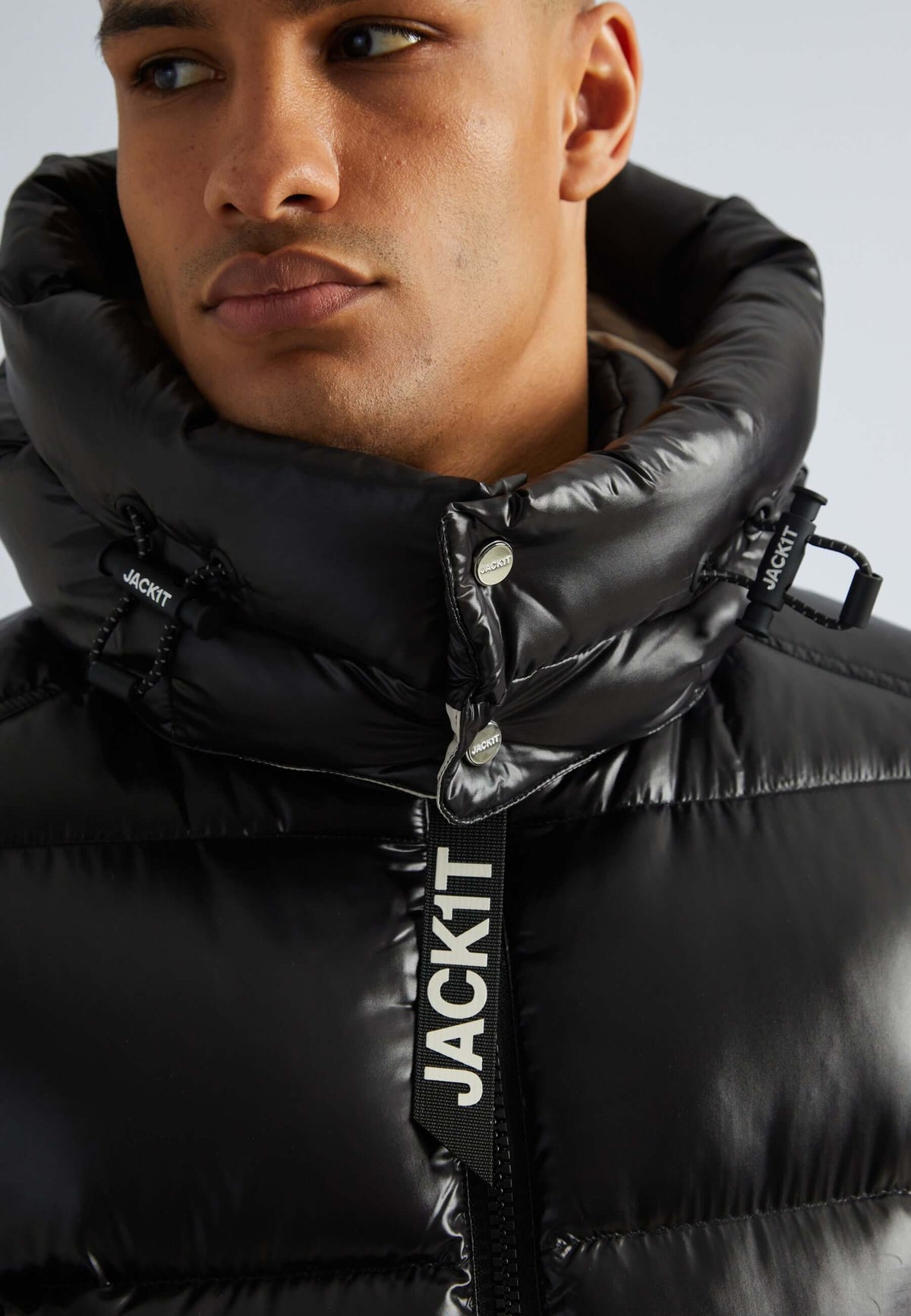 EZ Slick Puffer Hooded Jacket Black/Stone by JACK1T