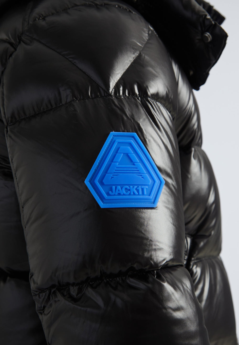 EZ Slick Puffer Hooded Jacket Black/Glacial Blue by JACK1T