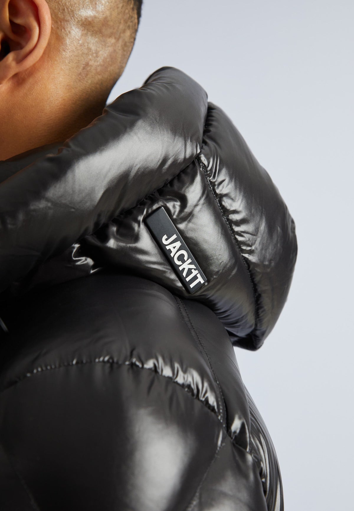 EZ Slick Puffer Hooded Jacket Black/Glacial Blue by JACK1T