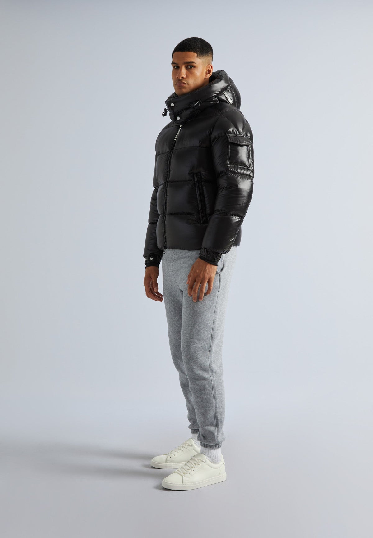 EZ Slick Puffer Hooded Jacket Black/Glacial Blue by JACK1T