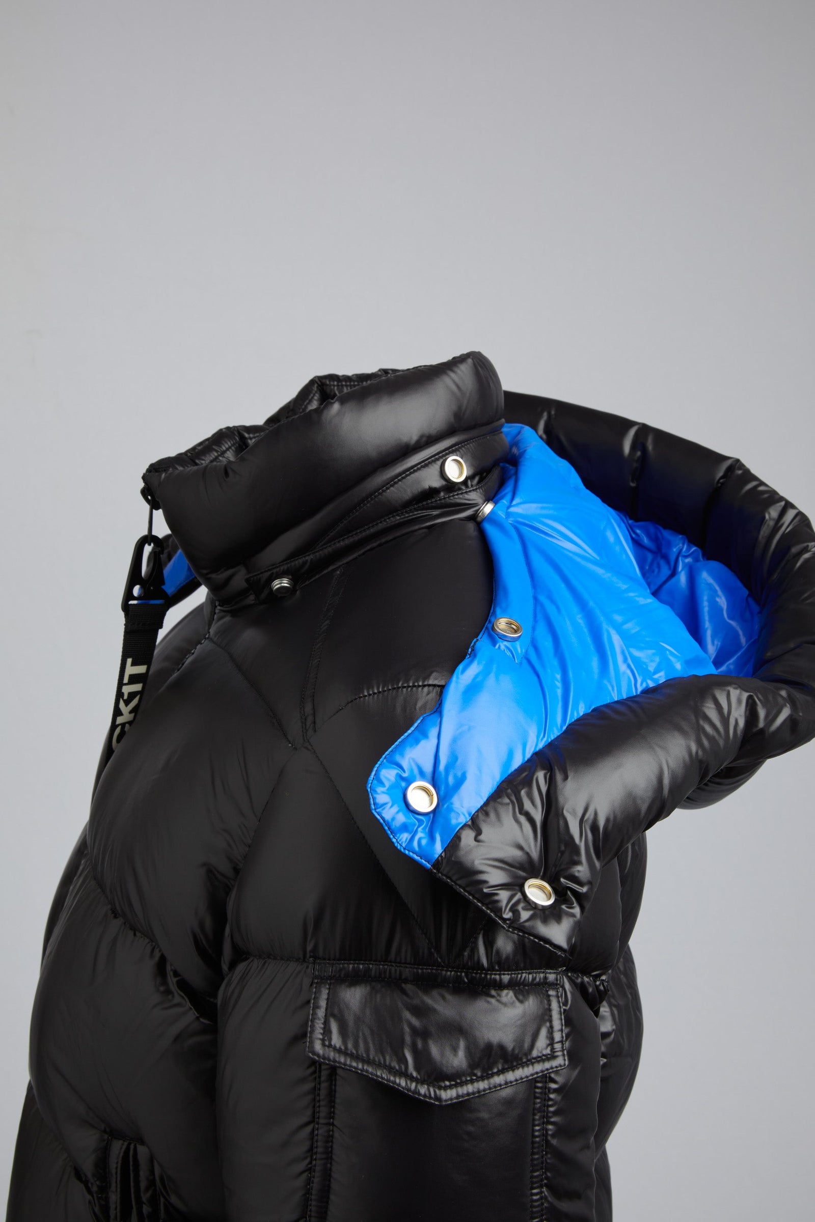 EZ Slick Puffer Hooded Jacket Black/Glacial Blue by JACK1T