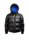 EZ Slick Puffer Hooded Jacket Black Glacial Blue