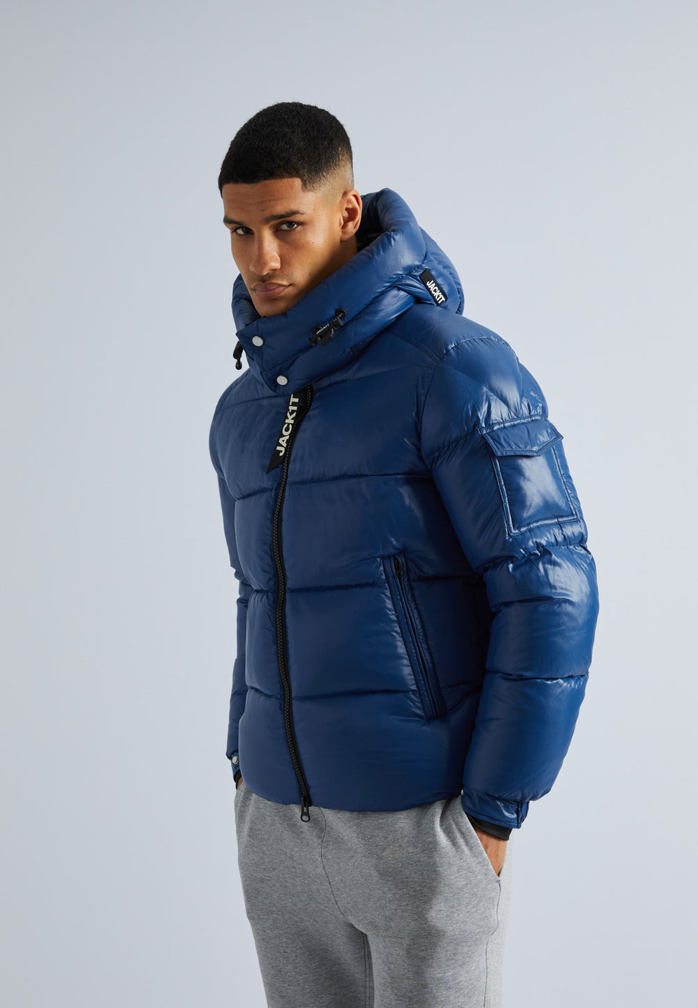 EZ Slick Puffer Hooded Jacket Blue Moon/Black by JACK1T