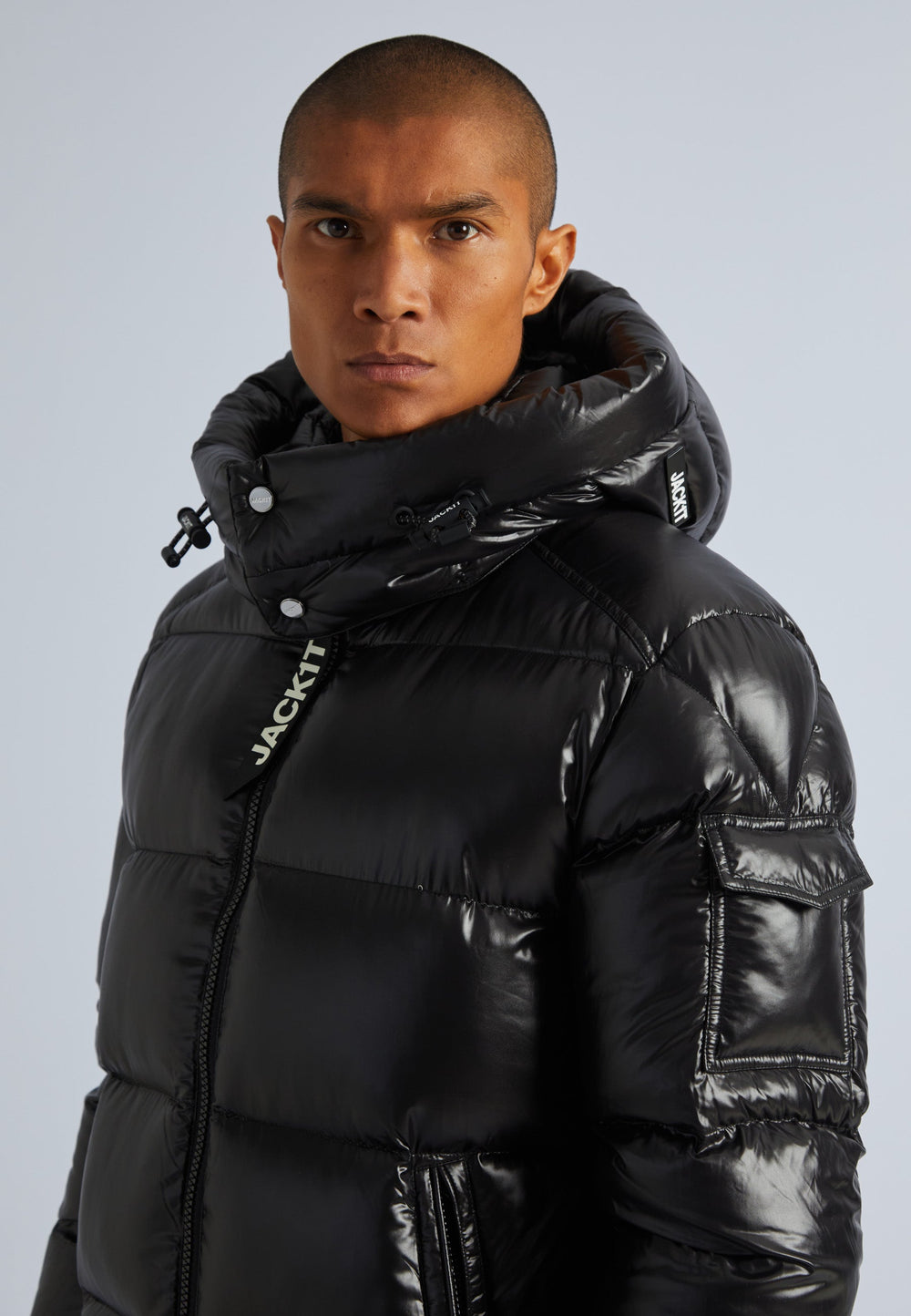 EZ Slick Puffer Hooded Coat Black/Black by JACK1T