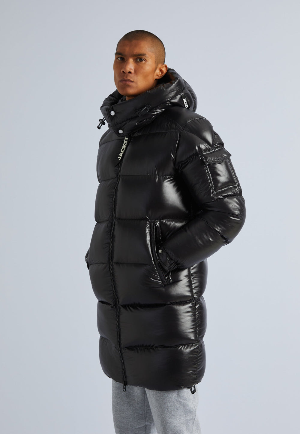 EZ Slick Puffer Hooded Coat Black/Black by JACK1T